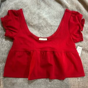pacsun red babydoll top